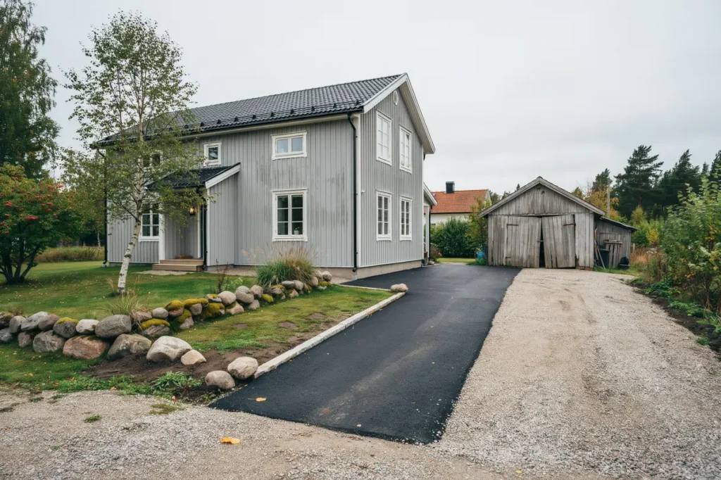 asfaltera uppfarten eller v lja grus praktiska r d f r r tt val p din tomt